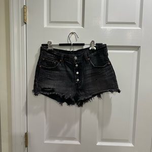 Levi's 501 dark wash denim shorts